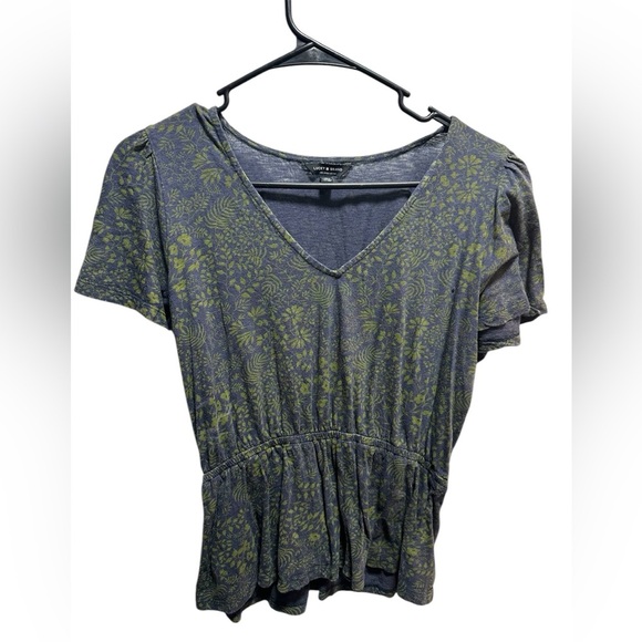 Lucky Brand Tops - LUCKY BRAND Gray and Green Women's SHORT SLEEVE Top
